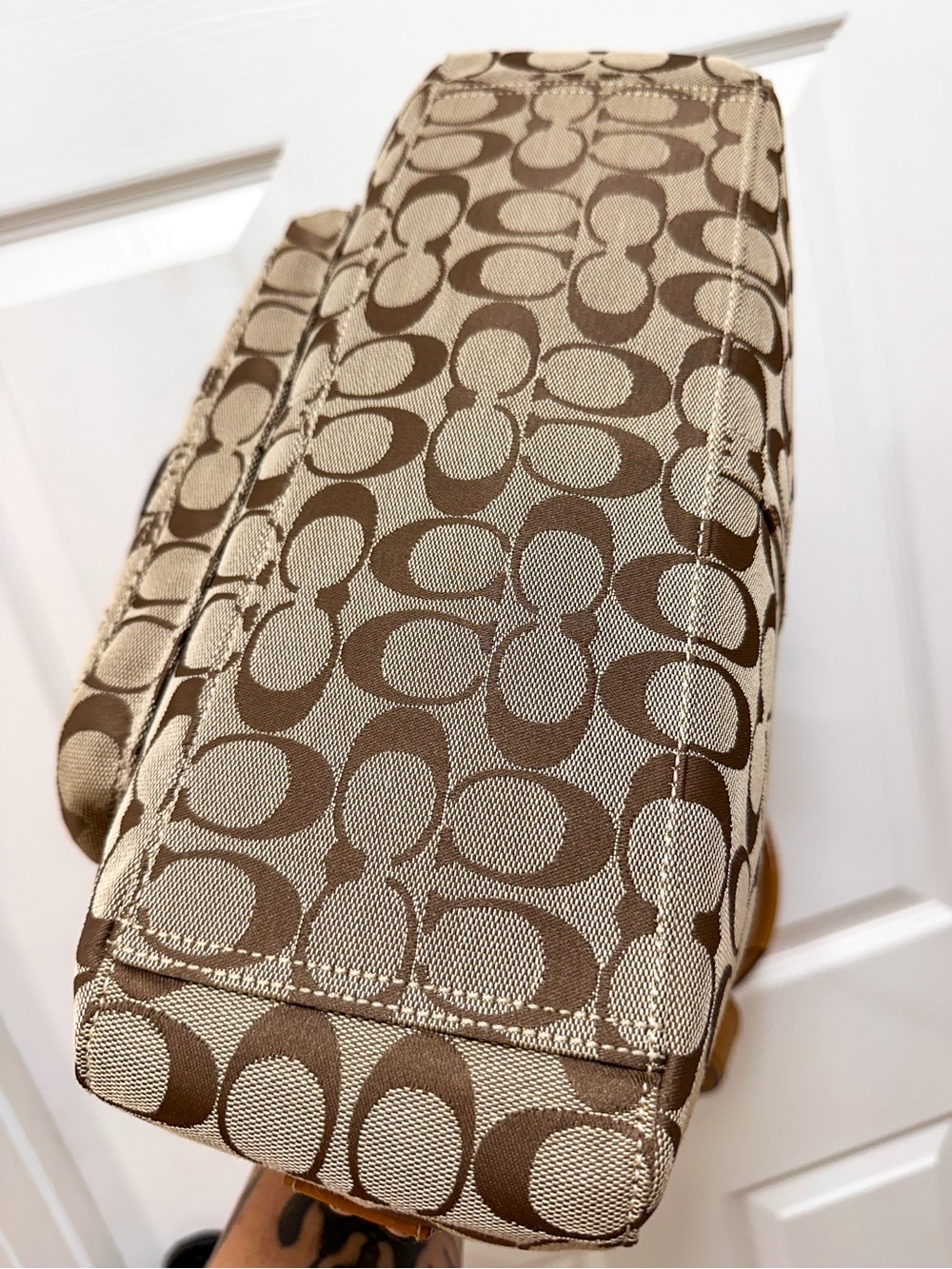 Coach Soho Buckle Dome Satchel Signature Jacquard Patent Leather Trim Bag - Picture 15 of 16